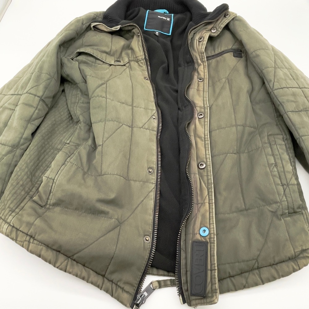 Hurley Mens Quilted Jacket Size‎ M Utility Military Skate Outdoor Grunge Street - Picture 10 of 16